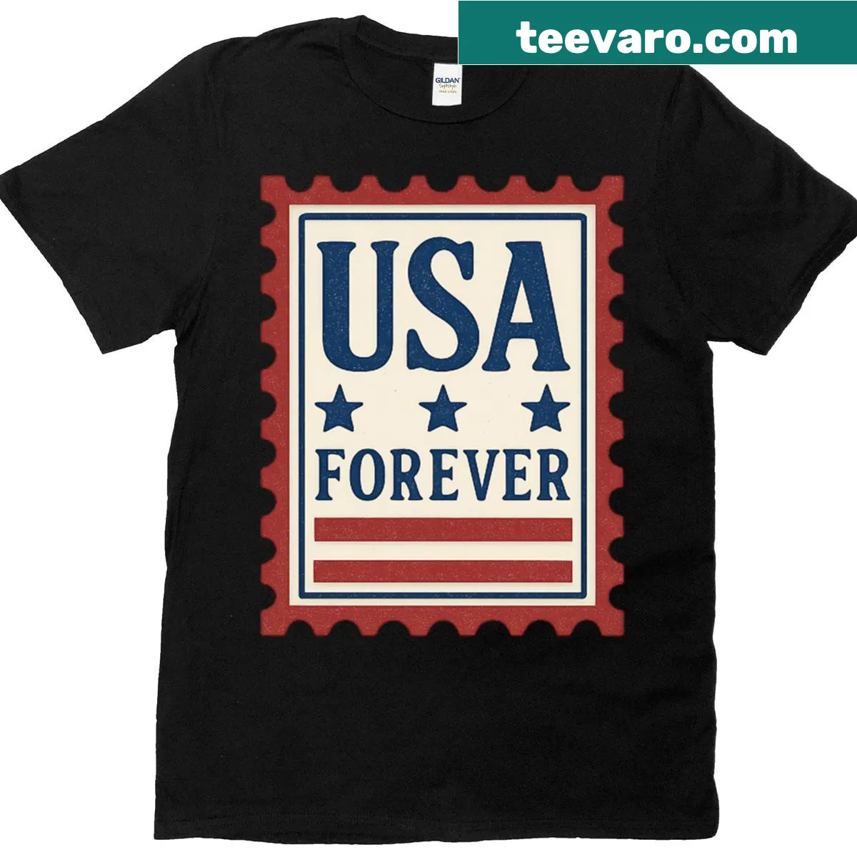 Oversized T-shirt with a patriotic design celebrating the USA — on a men's t-shirt