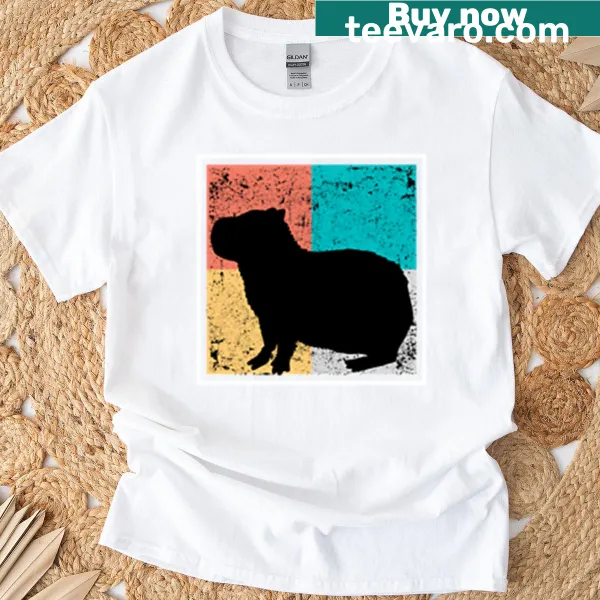 Vintage capybara illustration on a relaxed tee