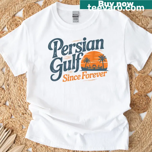 Retro-inspired shirt featuring the Persian Gulf and vintage text