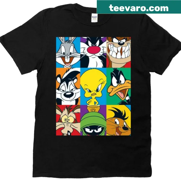 Retro design featuring old cartoon characters on a T-shirt