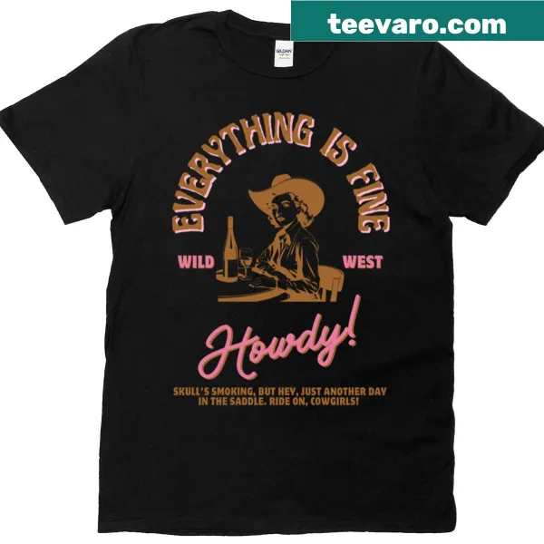 Retro cowgirl graphic design T-shirt with a whimsical western aesthetic