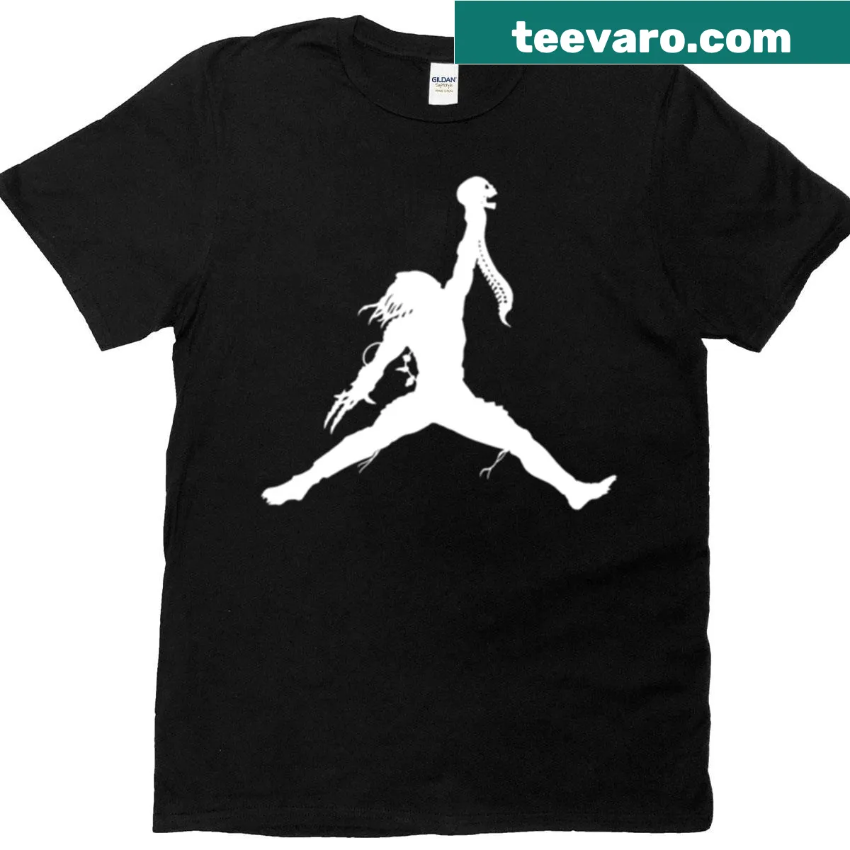 T-shirt with an inverted emblem design celebrating air hunters. — on a men's t-shirt