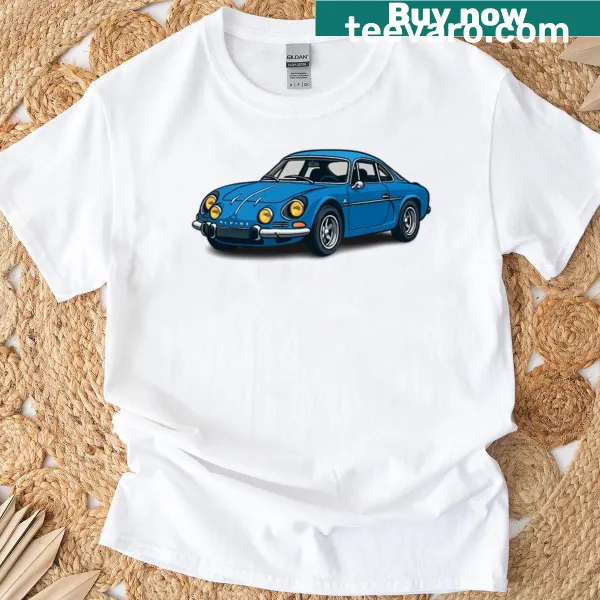 Vintage-style Alpine A110 shirt celebrating the legendary car