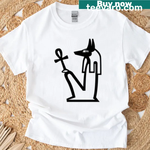 T-shirt featuring an illustration of the Egyptian god Anubis
