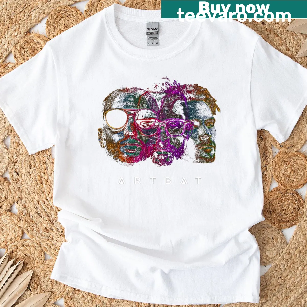 Artistic graphic t-shirt featuring a bat design — on a men's t-shirt