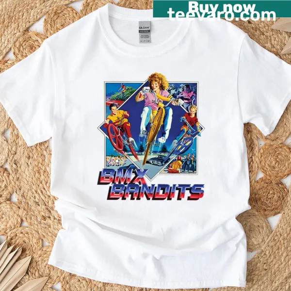 Dynamic graphic of BMX bandits on a t-shirt