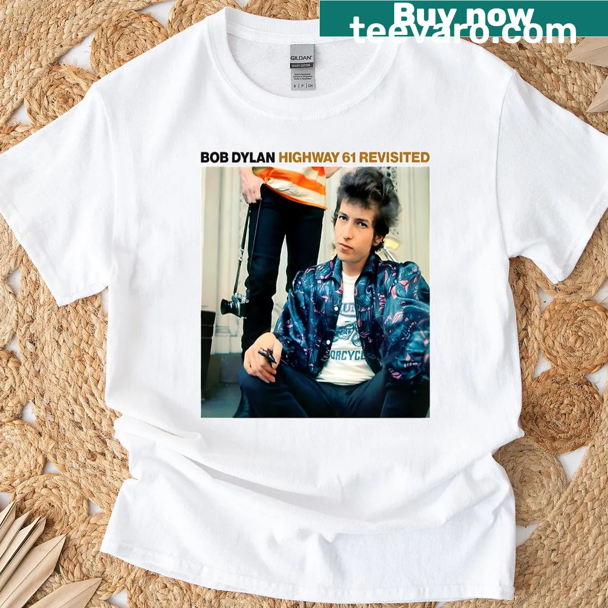 Graphic tribute to Bob Dylan on a t-shirt — on a men's t-shirt