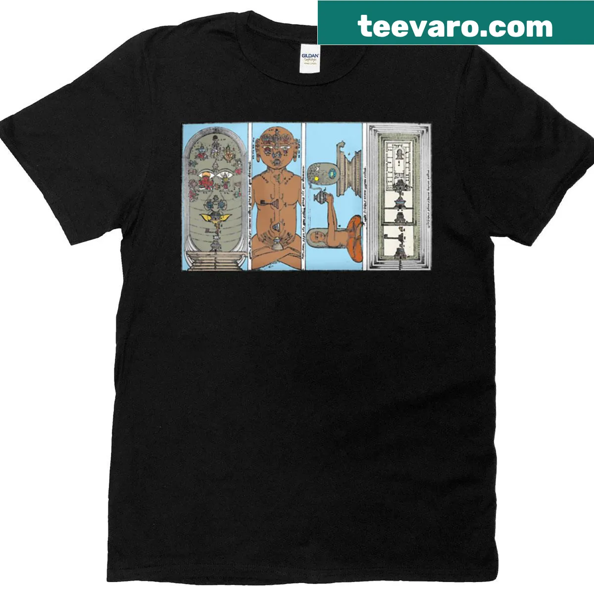T-shirt with the phrase 'Body as Temple,' promoting wellness and fitness. — on a men's t-shirt