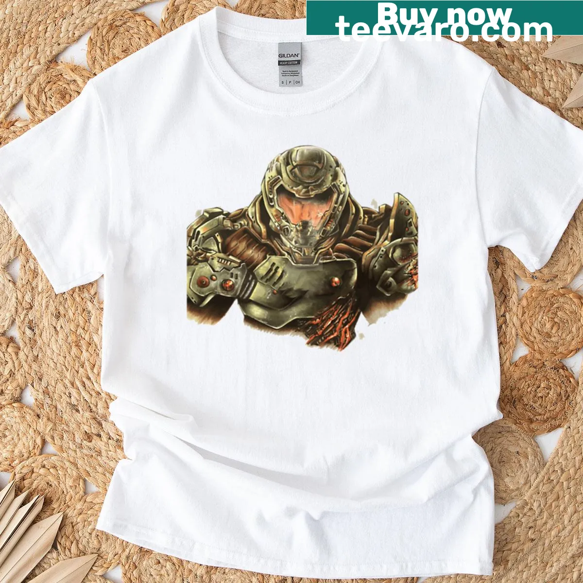 Fanart design inspired by characters from Doom The Dark Ages — on a men's t-shirt