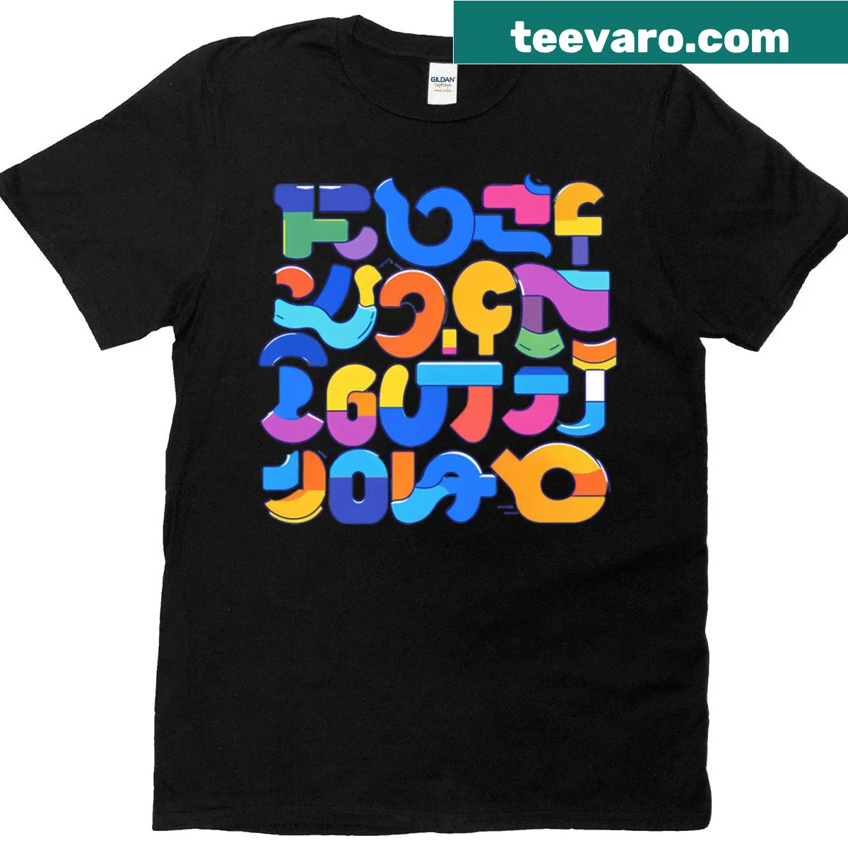 Abstract geometric design displayed on a t-shirt — on a men's t-shirt