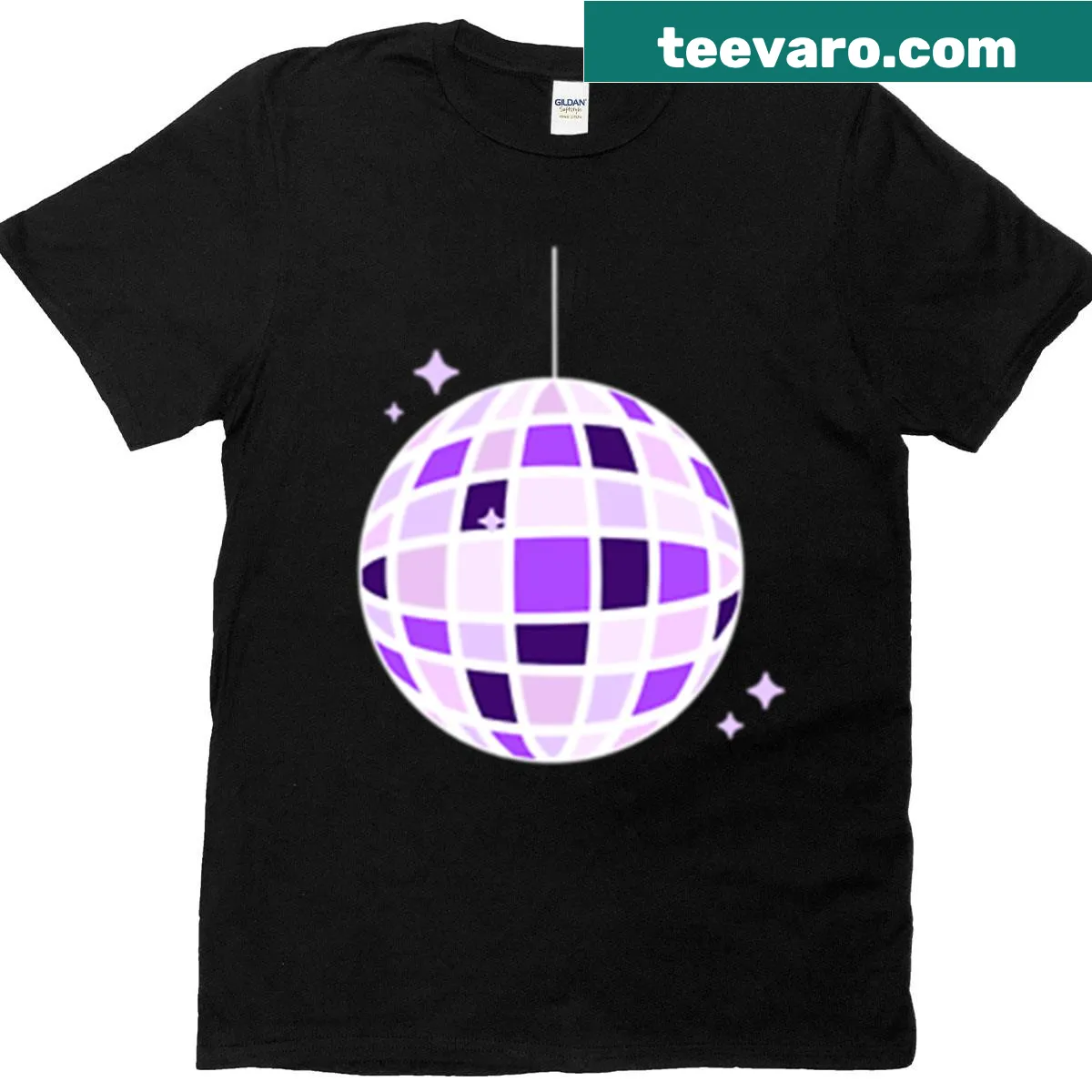 Oversized T-shirt with disco ball graphic — on a men's t-shirt