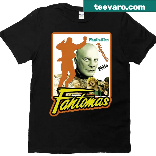 Illustrative Fantomas t-shirt featuring a shadowy character design