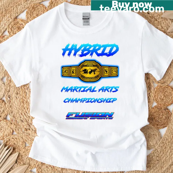 Hybrid martial arts championship t-shirt featuring bold illustrations