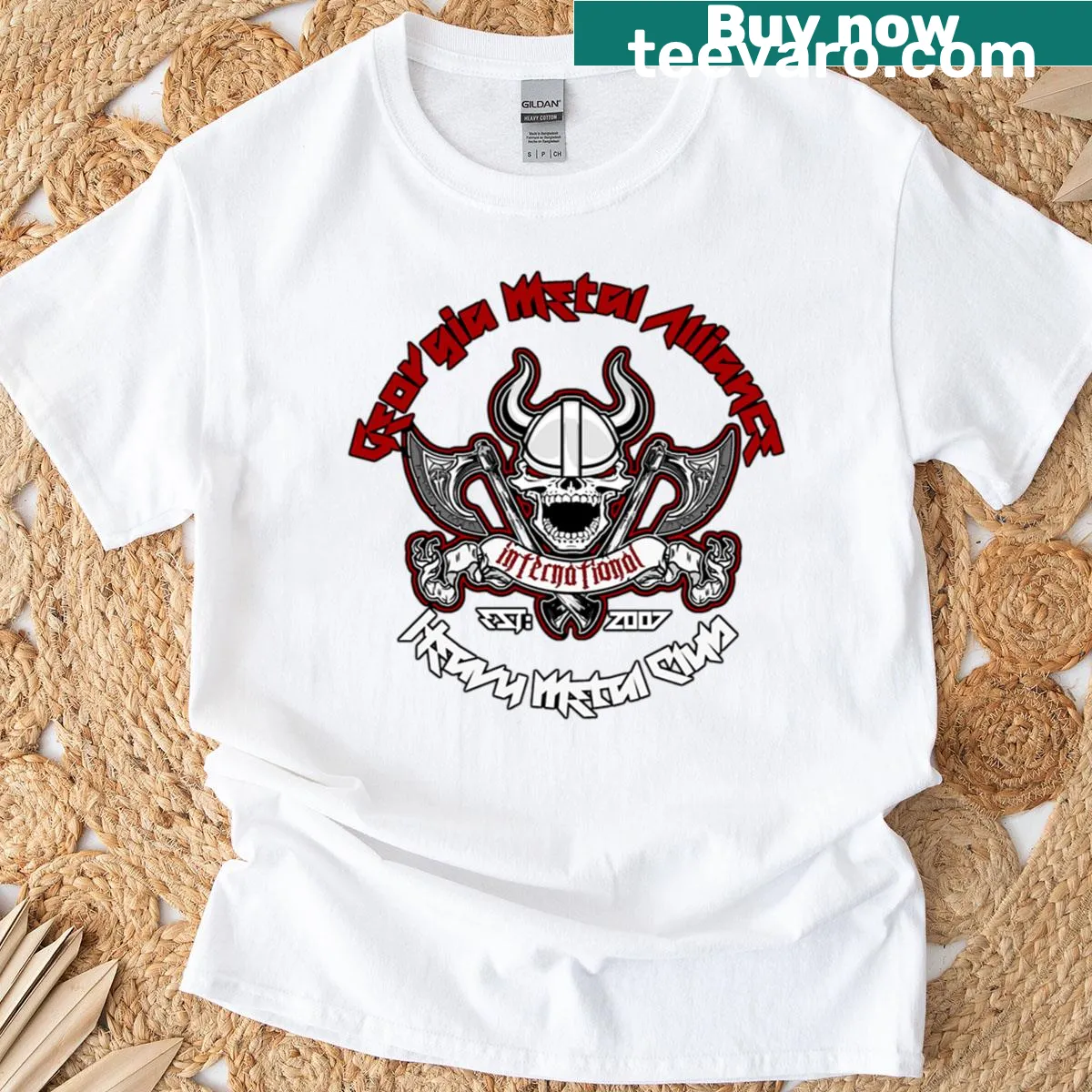 Oversized t-shirt featuring typography for Georgia Metal Alliance — on a men's t-shirt