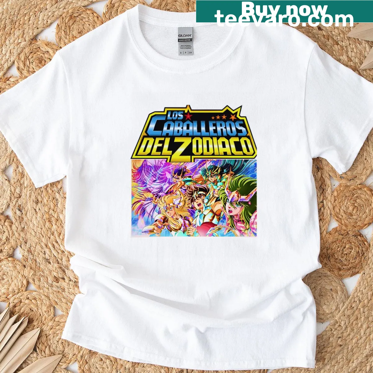 Cosmic knight from the Zodiac illustrated on a t-shirt — on a men's t-shirt