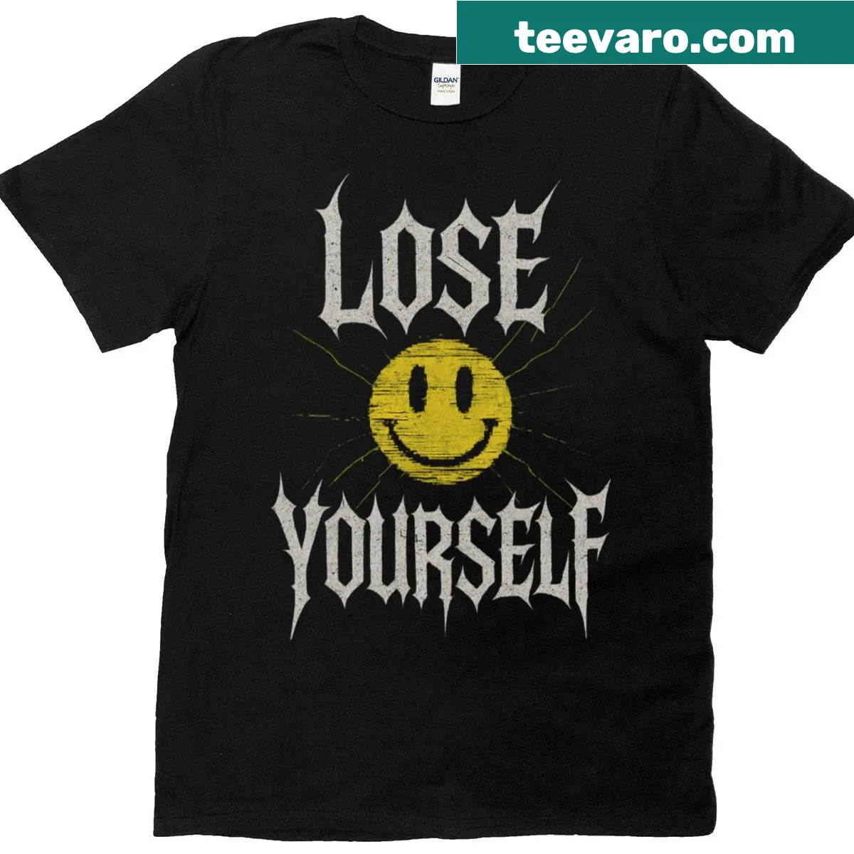 Motivational Lose Yourself t-shirt with bold text — on a men's t-shirt