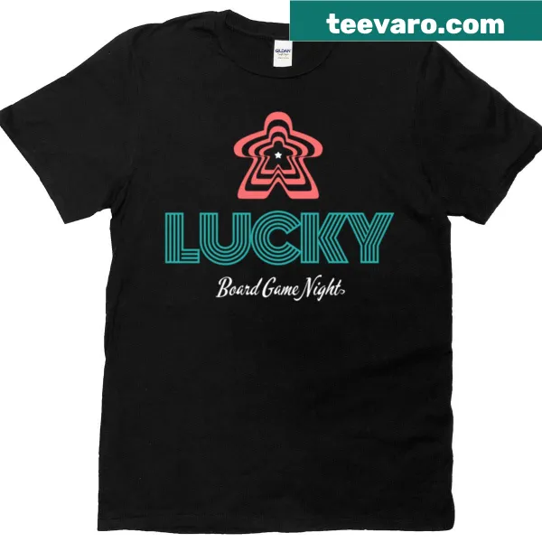 Funny T-shirt for girls featuring 'Lucky Night Of Board Games' text