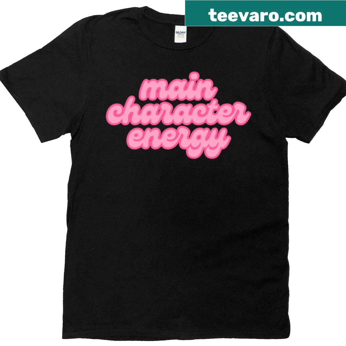Bookish aesthetic T-shirt featuring 'Main Character Energy' quote — on a men's t-shirt
