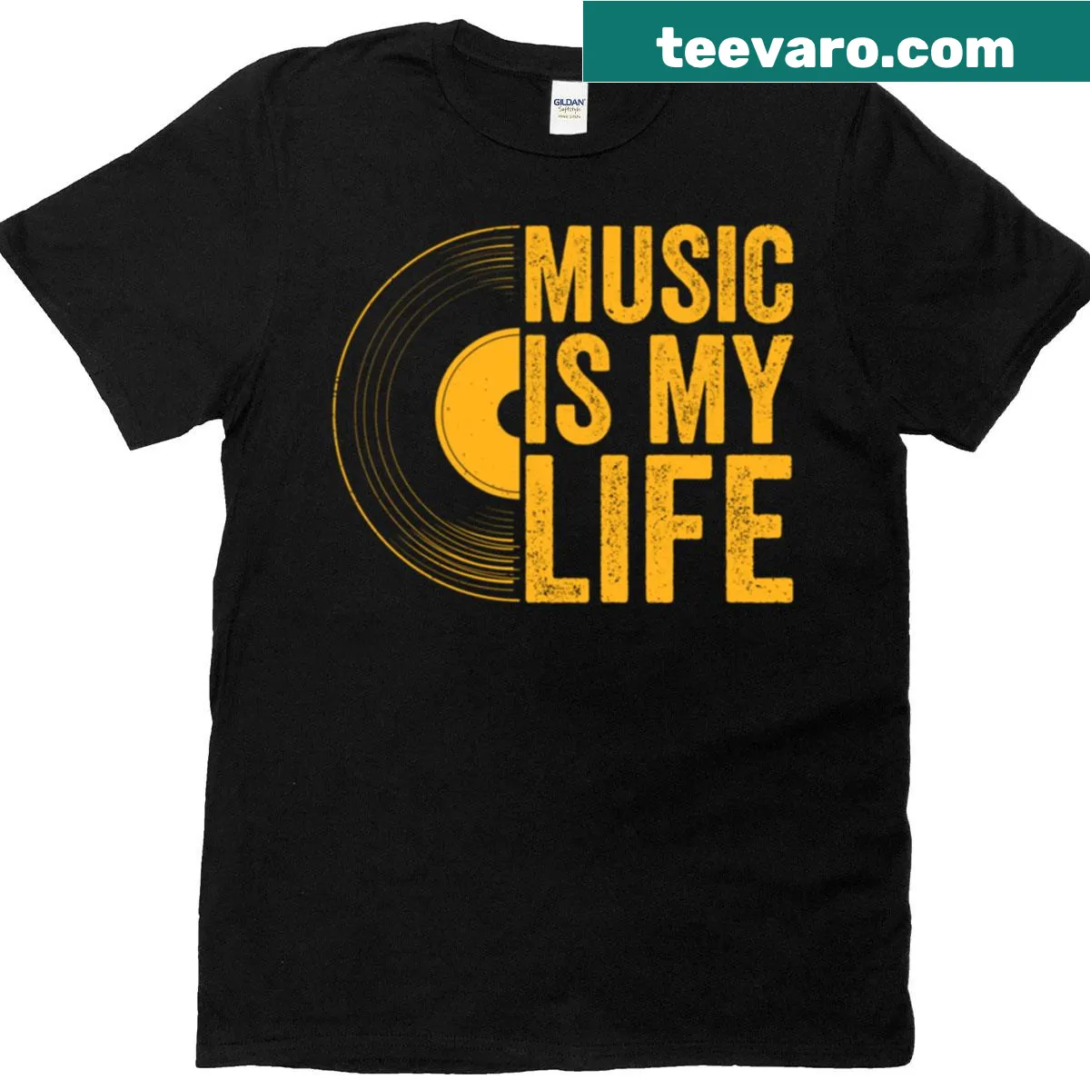 Vintage music lover t-shirt with sentimental wording — on a men's t-shirt