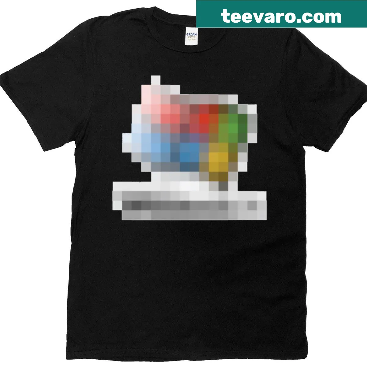 T-shirt with playful typography referencing 'No Rules' and Windows 95 aesthetics — on a men's t-shirt