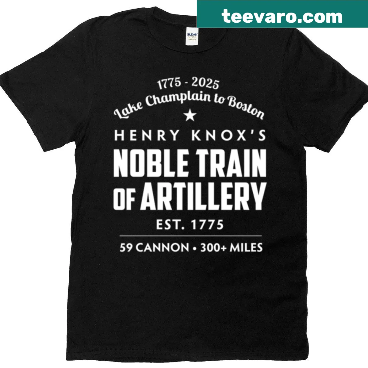 T-shirt featuring a striking emblem representing the noble train of artillery — on a men's t-shirt