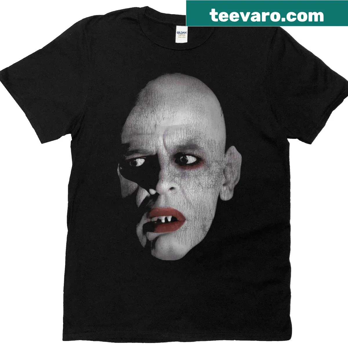 Nosferatu The Vampyre t-shirt featuring Count Orlok illustration — on a men's t-shirt
