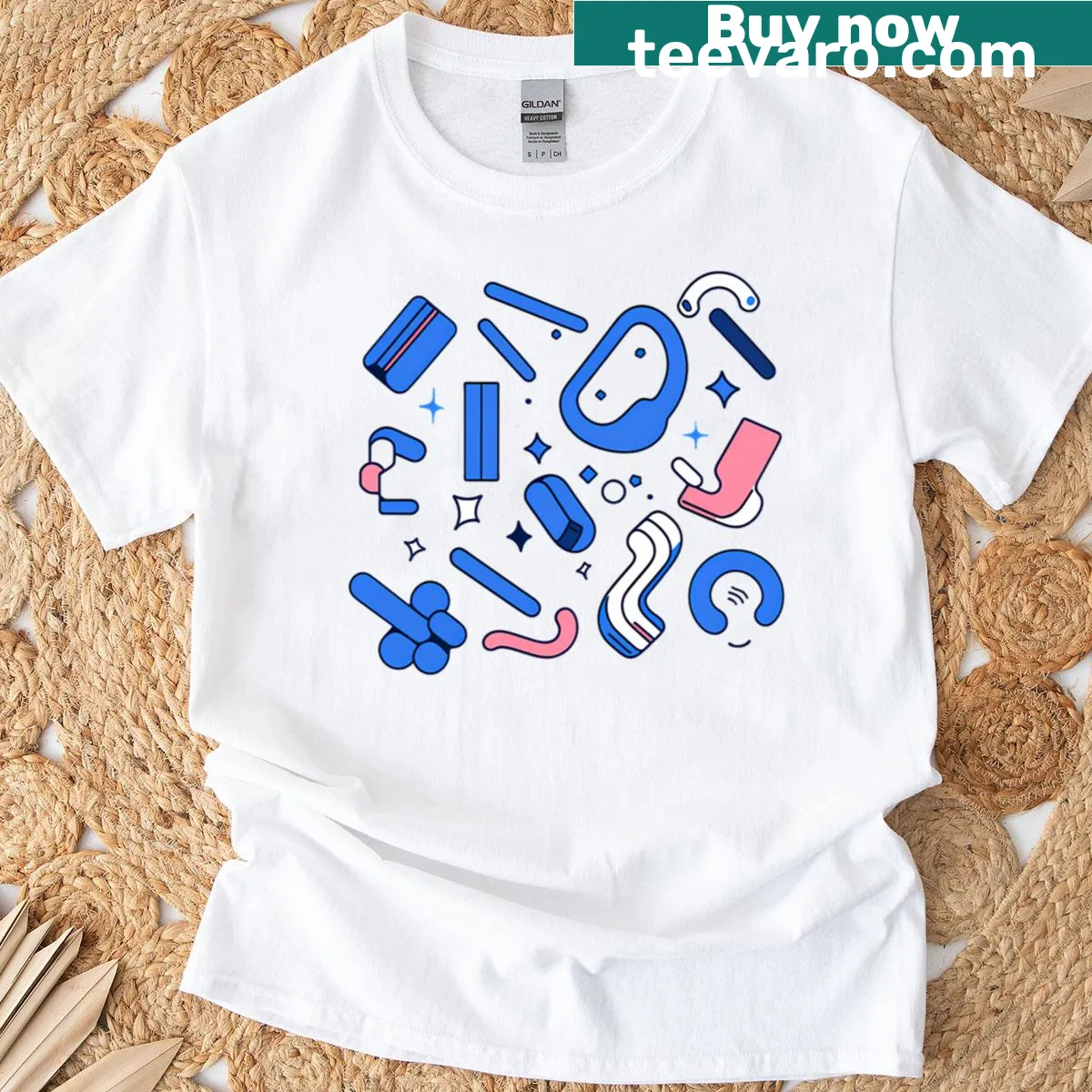 Abstract geometric design T-shirt celebrating dynamic forms — on a men's t-shirt