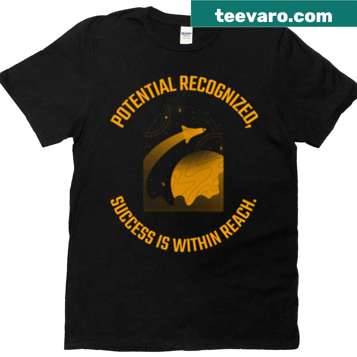 Inspirational typography on T-shirt with motivational message — on a men's t-shirt