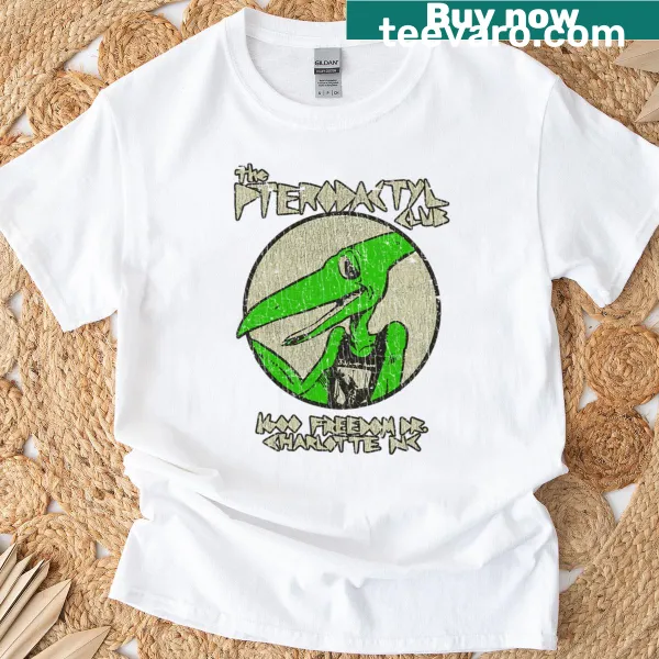 Vintage distressed Pterodactyl Club t-shirt with retro design.