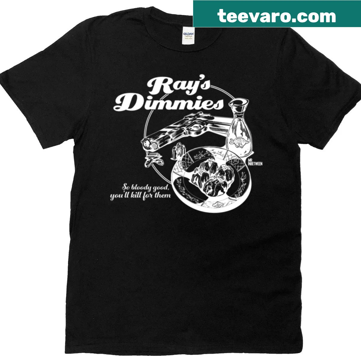 Reversed typography design on white T-shirt — on a men's t-shirt