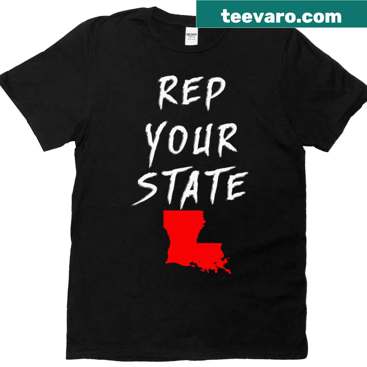 Louisiana emblem design T-shirt — on a men's t-shirt