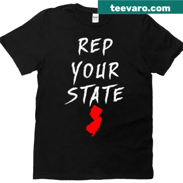 New Jersey state outline graphic T-shirt