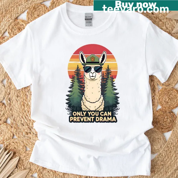 Retro Llama T-shirt with humorous quote and graphic