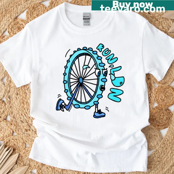 Oversized T-shirt with 'Run Ldn' motivational graphic.