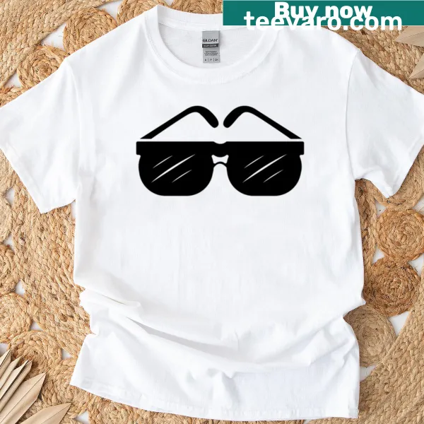 T-shirt with playful graphic of sunglasses and shades illustration