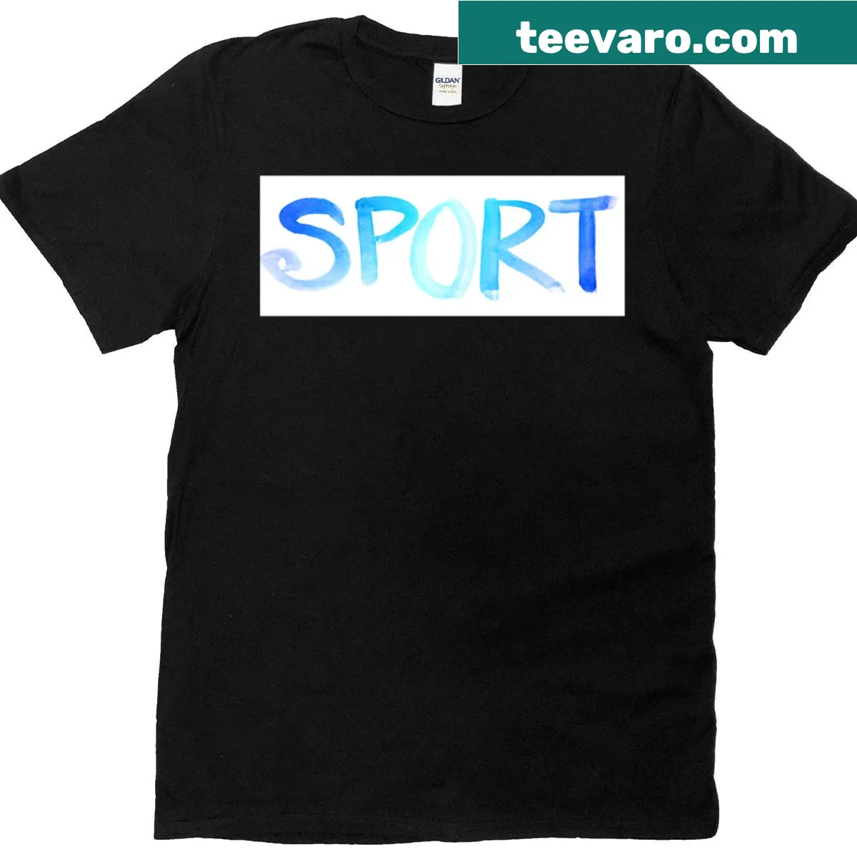 Sporty T-shirt with hand-lettered brush lettering design — on a men's t-shirt