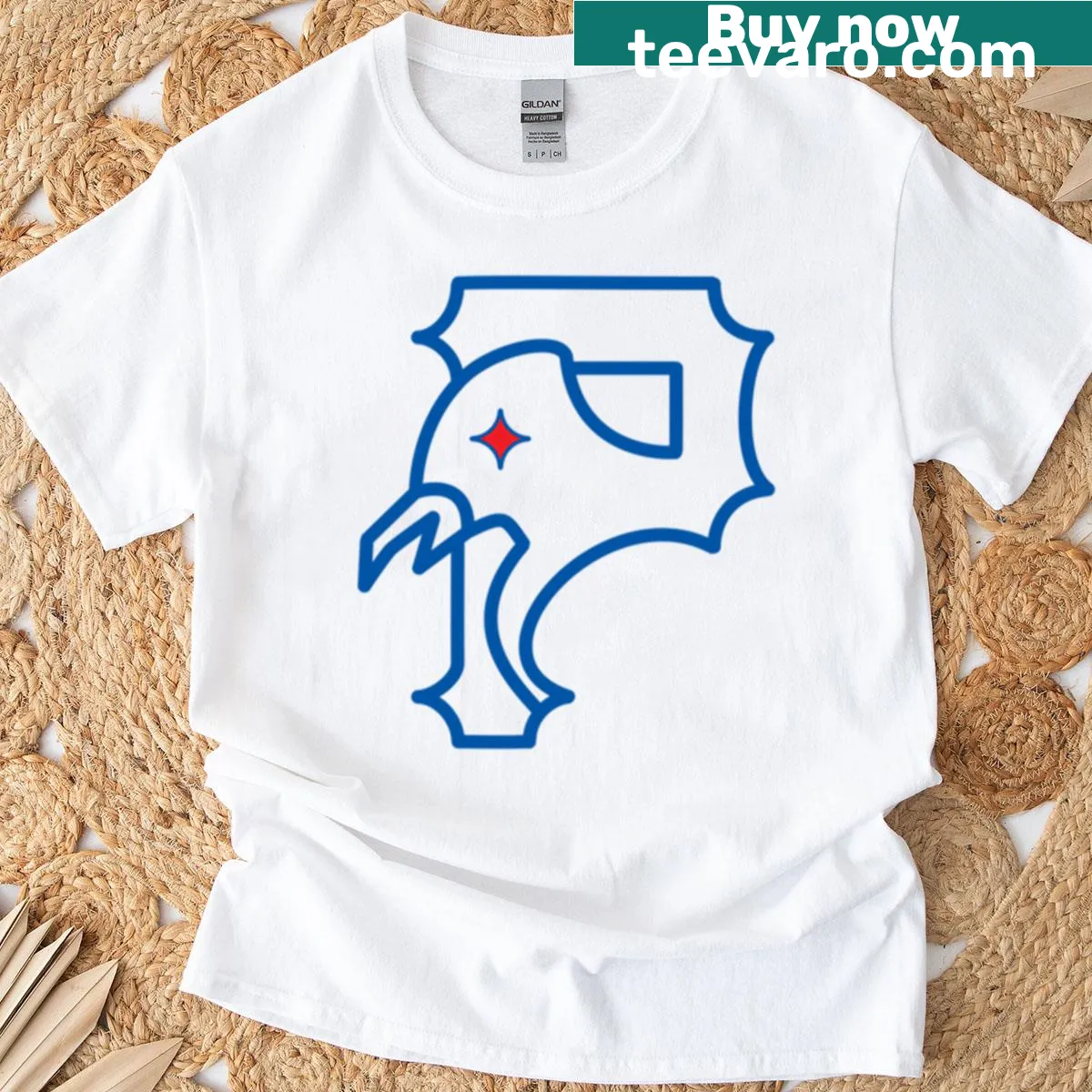 Oversized T-shirt with a bold Steel City symbol graphic — on a men's t-shirt