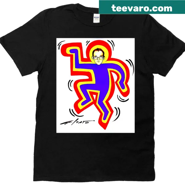 Distressed typography design inspired by street art on a T-shirt.