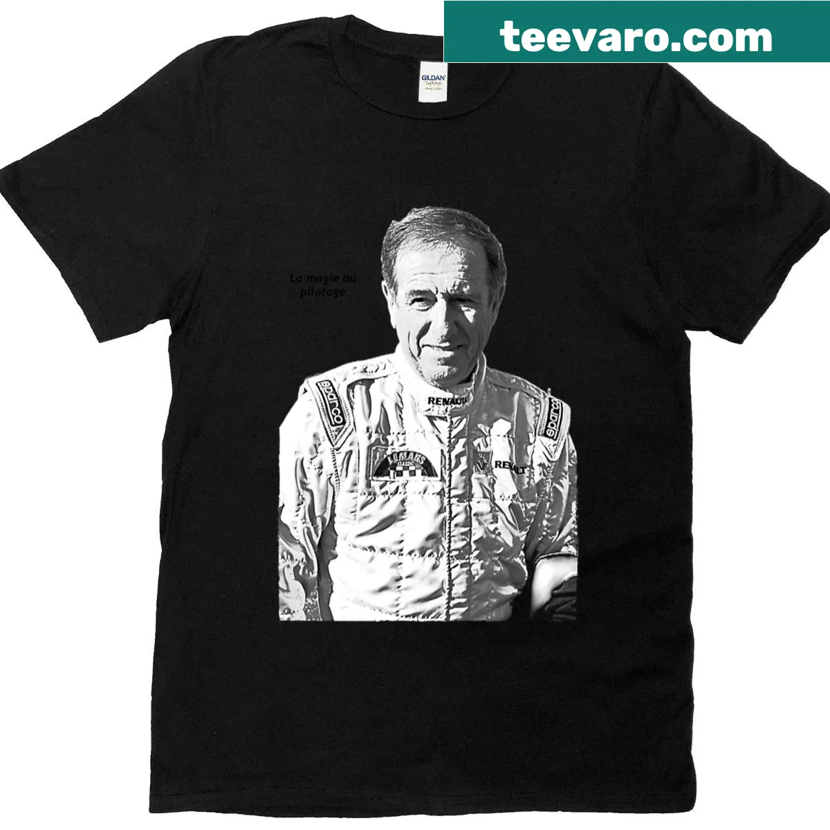 Imaginative piloting-themed graphic on T-shirt — on a men's t-shirt