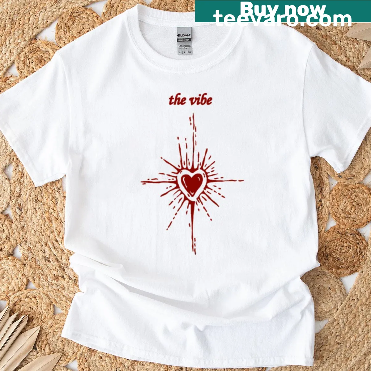 T-shirt featuring the phrase 'The Vibe' in stylish typography — on a men's t-shirt