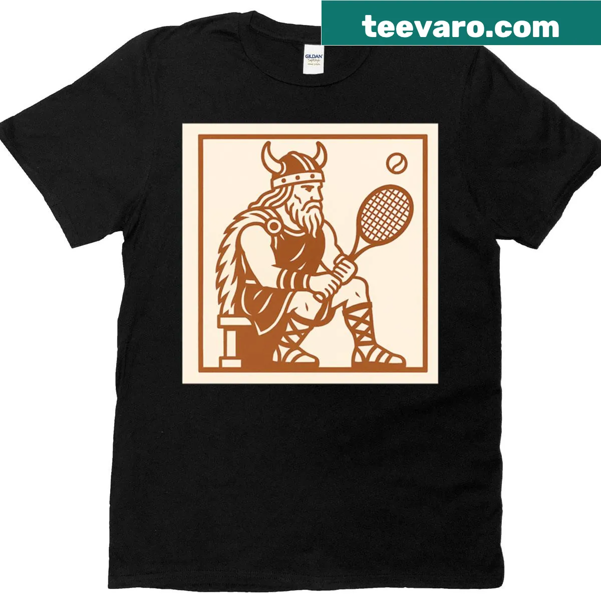 Viking-themed graphic on T-shirt — on a men's t-shirt