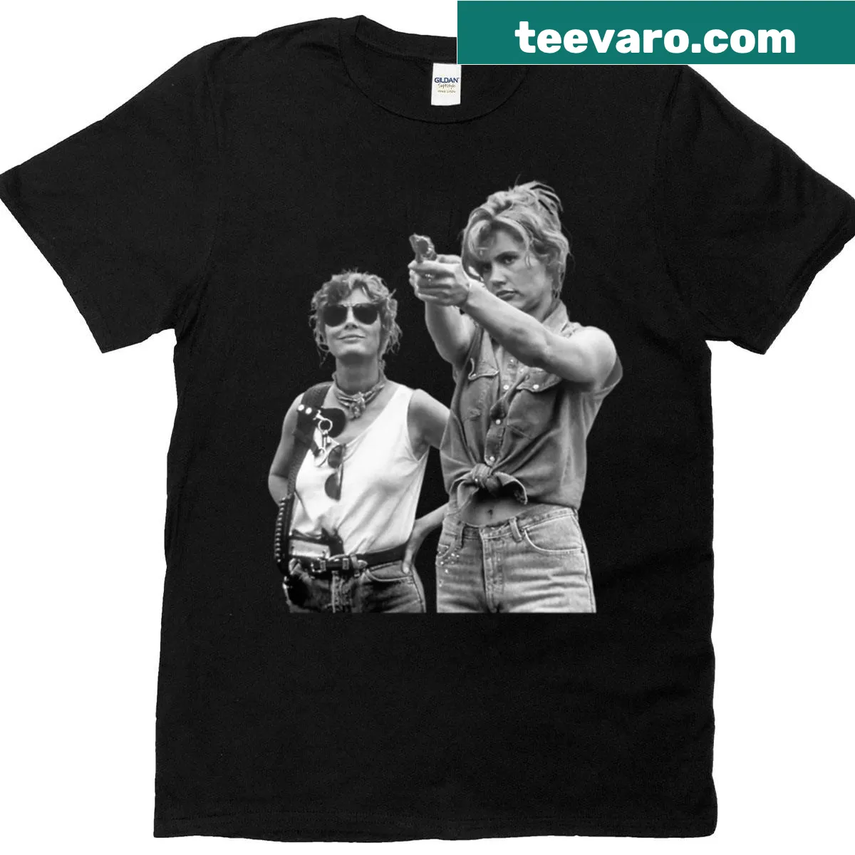 Typographic t-shirt celebrating Thelma And Louise movie — on a men's t-shirt