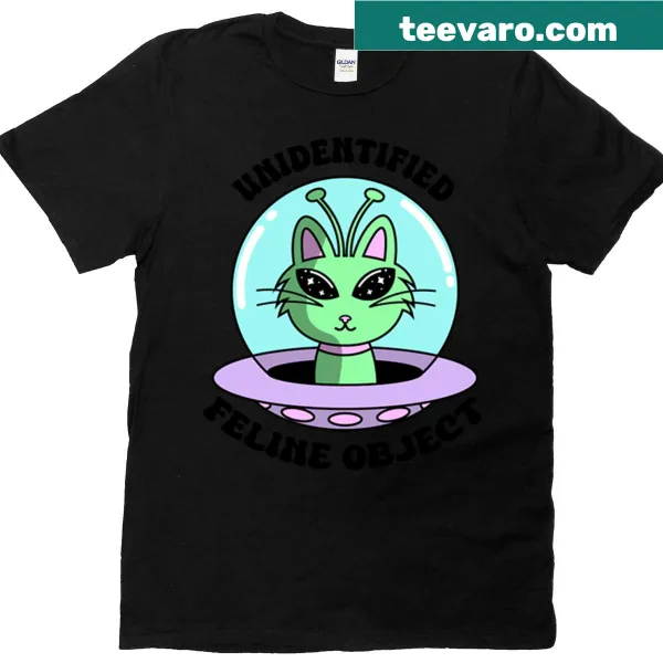 Cartoon T-shirt featuring an alien cat design