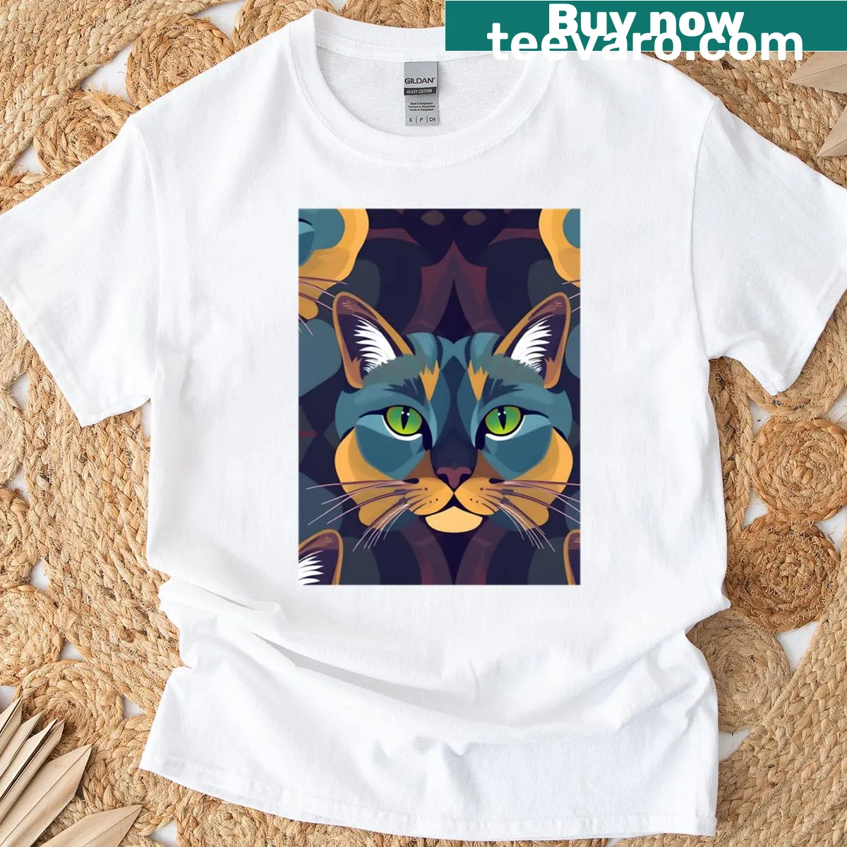 T-shirt featuring intricate West African pattern design — on a men's t-shirt