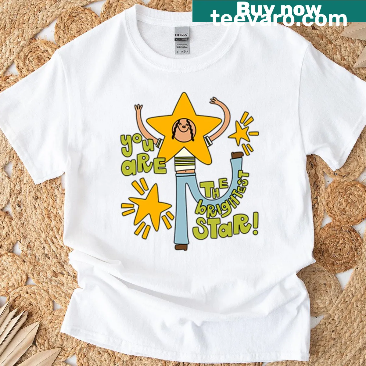 Inspirational t-shirt with the phrase You Are The Brightest Star — on a men's t-shirt