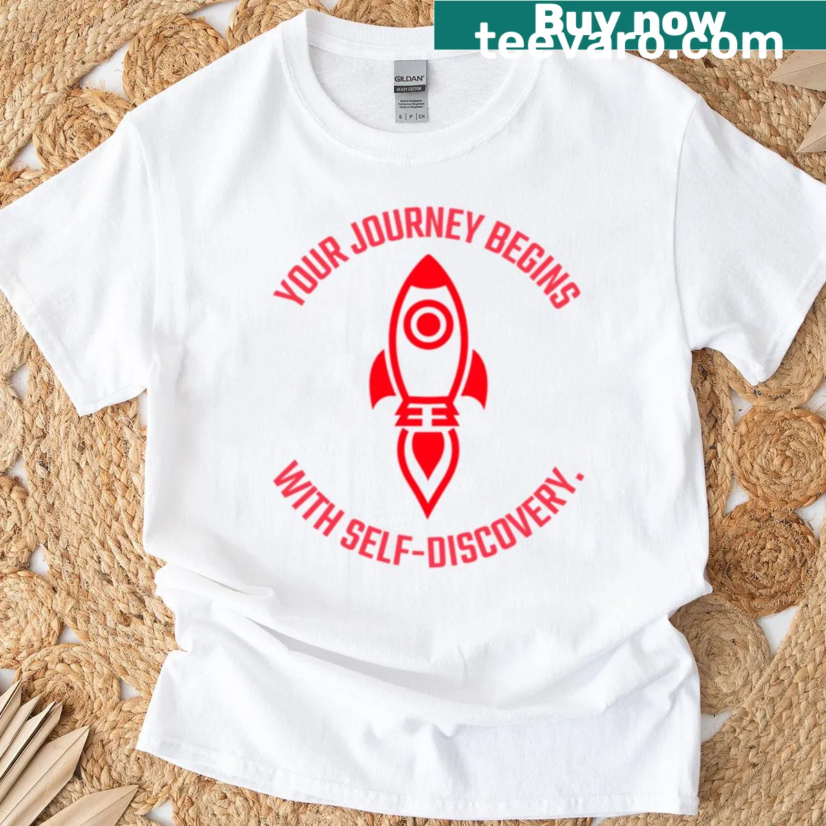 Oversized t-shirt with an inspirational self-discovery message — on a men's t-shirt