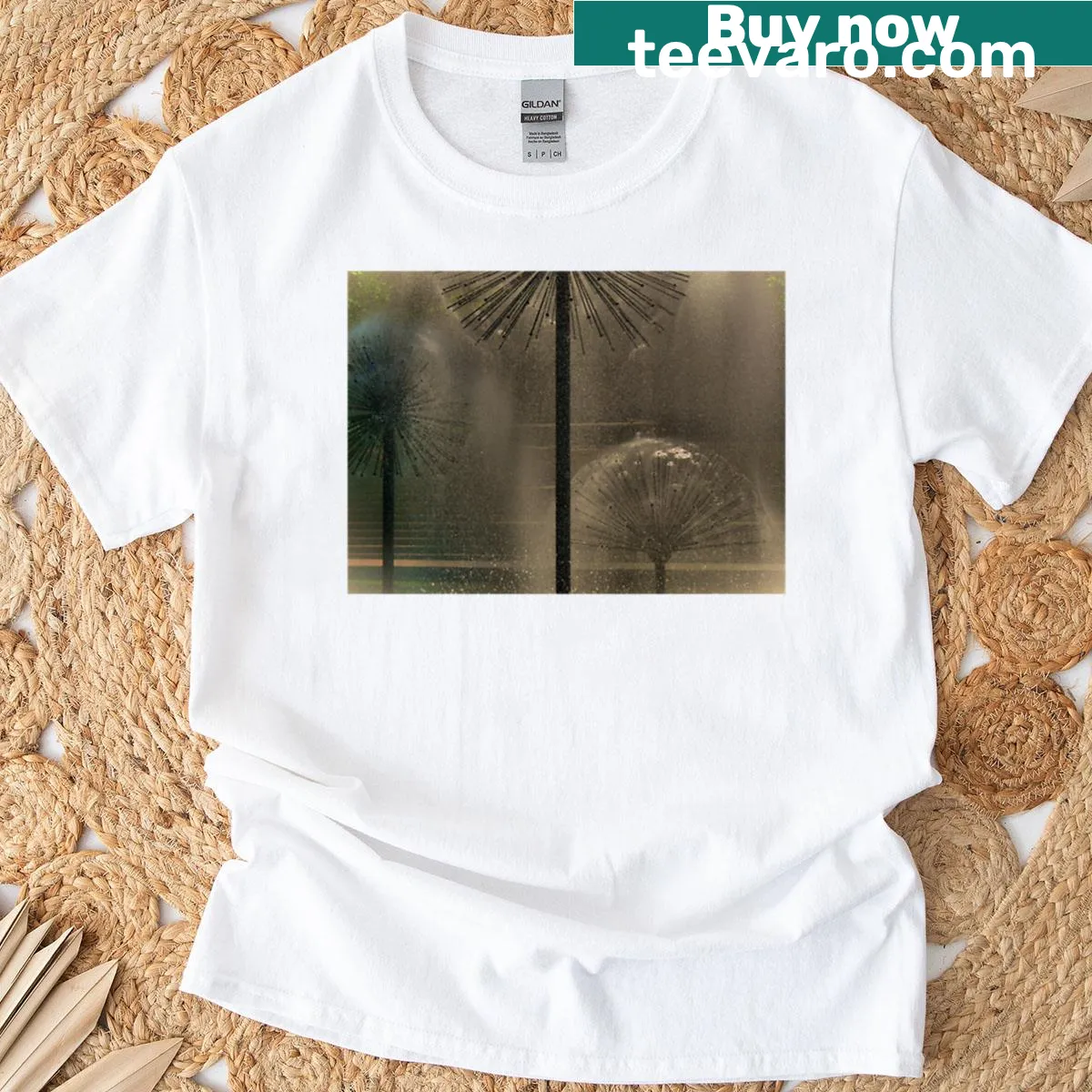 Illustrative t-shirt featuring a whimsical Wellington Sprinkle design. — on a men's t-shirt