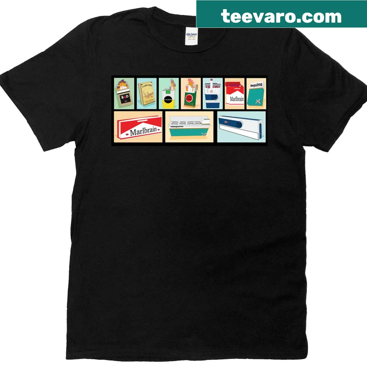Bold T-shirt with a sarcastic anti-smoking statement in typography. — on a men's t-shirt