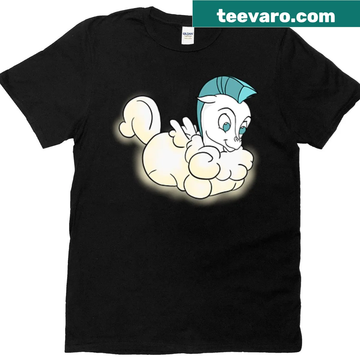 Cute baby Pegasus illustration on a T-shirt for kids — on a men's t-shirt