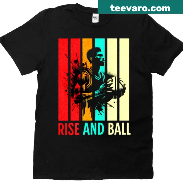 Basketball-themed T-shirt featuring an energetic illustration